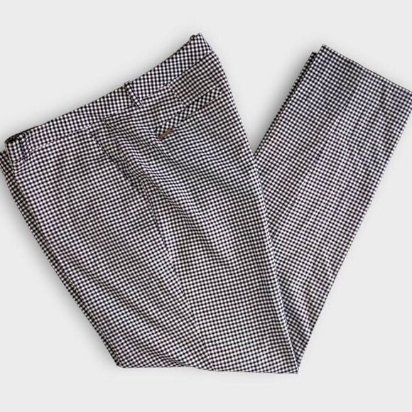 Tommy Hilfiger Womens Pants Sz 10 Black‎ White Checked Straight Stretch Classic - Picture 2 of 12